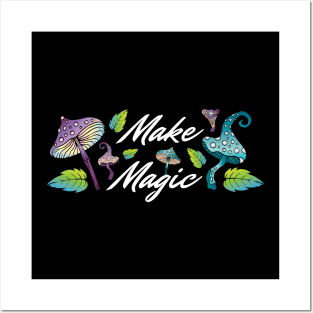 Make magic fairy green mushrooms Posters and Art